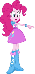 Size: 1199x2520 | Tagged: safe, derpibooru import, edit, edited screencap, editor:homersimpson1983, screencap, pinkie pie, human, equestria girls, background removed, boots, clothes, dress, not a vector, shoes, simple background, skirt, solo, transparent background