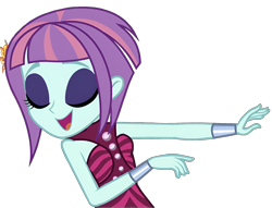 Size: 1750x1338 | Tagged: safe, derpibooru import, sunny flare, human, equestria girls, g4, bare shoulders, eyeshadow, hasbro, makeup, png, simple background, sleeveless, smiling, solo, transparent background