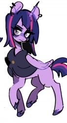 Size: 900x1637 | Tagged: safe, artist:yen00280, derpibooru import, twilight sparkle, twilight sparkle (alicorn), alicorn, g4, female, goth, mare, simple background, solo, white background