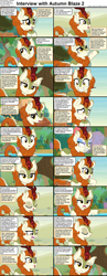 Size: 1282x3304 | Tagged: safe, derpibooru import, edit, edited screencap, screencap, autumn blaze, kirin, comic:celestia's servant interview, g4, season 8, sounds of silence, caption, comic, cs captions, female, grin, head tilt, image macro, interview, looking at you, screencap comic, smiling, smiling at you, solo, text