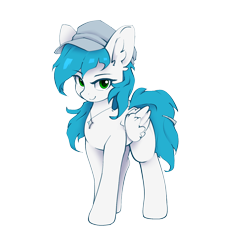 Size: 1500x1500 | Tagged: safe, artist:zylgchs, derpibooru exclusive, derpibooru import, oc, oc only, oc:cynosura, pegasus, 2024 community collab, derpibooru community collaboration, hat, simple background, solo, transparent background