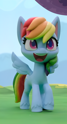 Size: 1044x1920 | Tagged: safe, derpibooru import, edit, edited screencap, screencap, rainbow dash, pegasus, pony, g4, g4.5, magician pinkie pie (short), my little pony: stop motion short, cute, smiling