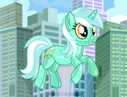 Size: 1100x842 | Tagged: safe, artist:jennieoo, derpibooru import, lyra heartstrings, inflatable pony, pony, unicorn, huge, inflatable, inflatable toy, rubber, show accurate, solo, story, story included, town, vector