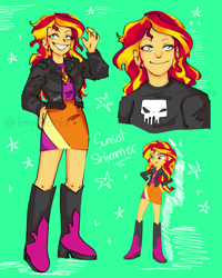 Size: 540x675 | Tagged: safe, artist:lempeeartz, derpibooru import, sunset shimmer, equestria girls, solo