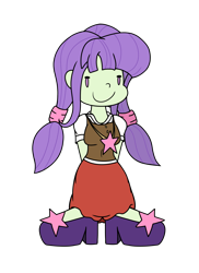 Size: 2160x2975 | Tagged: source needed, safe, anonymous artist, derpibooru import, starlight, starshine, human, equestria girls, big feet, clothes, dot eyes, female, hands behind back, high heels, jewelry, necklace, pigtails, shoes, simple background, skirt, smiling, solo, standing, stars, transparent background, vest