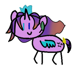 Size: 1280x1280 | Tagged: safe, artist:decokenite, derpibooru import, oc, oc only, oc:inceleriah, alicorn, pony, in a nutshell, 2024 community collab, base used, crown, derpibooru community collaboration, ear piercing, female, heterochromia, jewelry, mare, piercing, regalia, simple background, smiling, solo, stick pony, transparent background, what the hay?