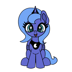 Size: 1500x1500 | Tagged: safe, artist:platinumdrop, derpibooru import, princess luna, alicorn, commission, cute, female, filly, foal, s1 luna, simple background, transparent background, woona, ych example, young luna, younger, your character here