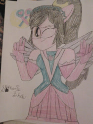Size: 450x600 | Tagged: artist needed, safe, derpibooru import, oc, oc only, equestria girls, crystal guardian, equestria girls-ified, solo, stephanie sheh, traditional art
