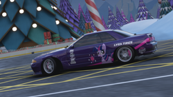 Size: 1920x1080 | Tagged: safe, derpibooru import, twilight sparkle, unicorn twilight, pony, unicorn, g4, car, female, forza horizon 5, game screencap, itasha, nissan, nissan skyline