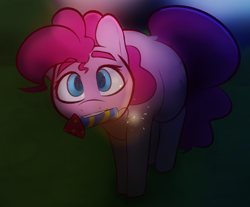 Size: 1698x1404 | Tagged: safe, artist:newpone, derpibooru import, pinkie pie, earth pony, pony, g4, female, fireworks, fuse, happy, looking at you, mare, mouth hold, new year, new years eve, night, solo, sparks, this will end in pain