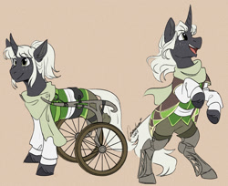 Size: 1000x815 | Tagged: safe, artist:cosmalumi, derpibooru import, oc, oc only, pony, unicorn, amputee, horn, prosthetic leg, prosthetic limb, prosthetics, solo, unicorn oc