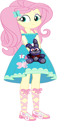 Size: 311x656 | Tagged: safe, artist:invisibleink, derpibooru import, edit, editor:incredibubbleirishguy, fluttershy, better together, equestria girls, g4, bonnie (fnaf), five nights at freddy's, fluttershy boho dress, plushie, vector, vector edit