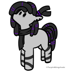 Size: 3000x3000 | Tagged: safe, artist:purple wingshade, derpibooru import, oc, oc only, oc:vick, pony, bags under eyes, clothes, cute, ear piercing, male, multicolored hair, piercing, scarf, simple background, small, solo, stallion, stripes, transparent background