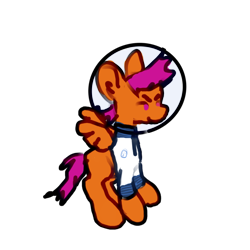 Size: 1280x1280 | Tagged: safe, artist:ponyvillez, derpibooru import, scootaloo, pegasus, pony, g4, astronaut, simple background, smiling, smirk, solo, space helmet, transparent background