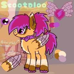 Size: 828x828 | Tagged: safe, artist:amberzartz, derpibooru import, scootaloo, pony, solo