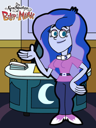 Size: 2304x3072 | Tagged: safe, anonymous artist, derpibooru import, princess luna, vice principal luna, equestria girls, bedroom eyes, luna's office, solo, style emulation, the grim adventures of billy and mandy