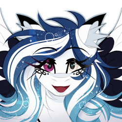 Size: 1500x1500 | Tagged: safe, artist:inspiredpixels, derpibooru import, oc, oc:marie pixel, pegasus, pony, bust, female, heterochromia, mare, portrait, solo