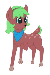 Size: 807x1200 | Tagged: safe, artist:frilanka, derpibooru import, oc, oc only, oc:jora asters, deer, 2024 community collab, bandana, derpibooru community collaboration, headband, simple background, solo, standing, transparent background