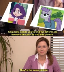 Size: 495x557 | Tagged: safe, derpibooru import, maud pie, earth pony, human, maud pie (episode), caption, image macro, meme, sour grapes, strawberry shortcake, text, the office