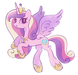 Size: 2048x1994 | Tagged: safe, artist:risswm, derpibooru import, princess cadance, alicorn, pony, g4, concave belly, female, high res, mare, open mouth, open smile, simple background, slender, smiling, solo, spread wings, thin, white background, wings