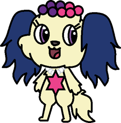 Size: 397x403 | Tagged: safe, artist:mega-poneo, derpibooru import, twilight sparkle, dog, semi-anthro, g4, cavalier king charles spaniel, character to character, jewelpet, jewelry, parody, pendant, sapphie (jewelpet), simple background, transformation, transparent background, twilight barkle