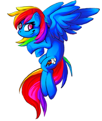 Size: 652x778 | Tagged: safe, artist:magictrip, derpibooru import, rainbow dash, pegasus, pony, g4, female, flying, looking at you, mare, simple background, smiling, smirk, solo, transparent background