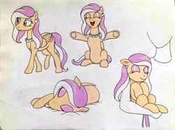 Size: 3500x2598 | Tagged: safe, artist:killerteddybear94, derpibooru import, oc, oc:anon, oc:vanilla pearl, pegasus, pony, cuddling, cute, ear piercing, earring, eyes closed, female, hug, jewelry, looking sideways, looking to side, looking to the left, mare, necklace, ocbetes, open arms, open mouth, open smile, pearl necklace, piercing, sleeping, smiling, solo, traditional art