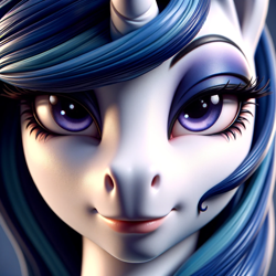 Size: 1024x1024 | Tagged: safe, ai content, derpibooru import, generator:dall-e 3, machine learning generated, pony, ambiguous facial structure, female, looking at you, solo, uncanny valley