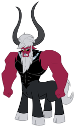 Size: 2547x4262 | Tagged: safe, artist:mlgtrap, derpibooru import, lord tirek, centaur, taur, g4, antagonist, cloven hooves, human face, male, nose piercing, piercing, simple background, solo, transparent background, vector