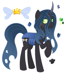 Size: 1280x1450 | Tagged: safe, artist:monochrome-sunsets, derpibooru import, oc, oc only, changepony, hybrid, curved horn, gradient horn, horn, lidded eyes, magical lesbian spawn, offspring, parent:nightmare rarity, parent:queen chrysalis, raised hoof, raised leg, simple background, solo, transparent background