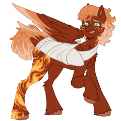 Size: 1000x1000 | Tagged: safe, artist:kazmuun, derpibooru import, oc, oc only, oc:pavlos, pegasus, pony, bandage, broken bone, broken wing, cast, cheek fluff, chest fluff, colored hooves, colored wings, freckles, injured, leg fluff, multicolored wings, ponified, short tail, simple background, sling, solo, species swap, tail, transparent background, unshorn fetlocks, wings