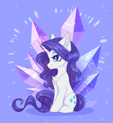 Size: 2907x3178 | Tagged: safe, artist:jsunlight, derpibooru import, rarity, pony, unicorn, g4, crystal, female, mare, sitting, solo