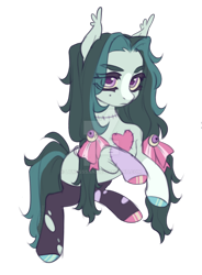 Size: 900x1222 | Tagged: safe, artist:lynesssan, derpibooru import, oc, oc only, oc:zombie, original species, pony, deviantart watermark, doll, doll pony, female, mare, obtrusive watermark, simple background, solo, transparent background, watermark