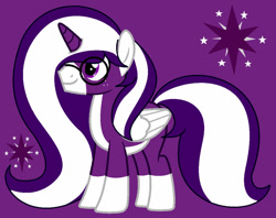 Size: 1005x795 | Tagged: safe, artist:princeduskstripe, derpibooru import, oc, oc only, oc:duskstripe, alicorn, countershading, male, purple background, simple background, solo, stallion