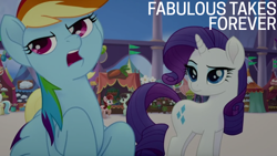 Size: 1920x1080 | Tagged: safe, derpibooru import, edit, edited screencap, editor:quoterific, screencap, rainbow dash, rarity, g4, my little pony: the movie