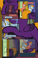 Size: 1920x2948 | Tagged: safe, artist:alexdti, derpibooru import, oc, oc only, oc:aqua lux, oc:purple creativity, oc:warm focus, angel, pegasus, pony, comic:quest for friendship retold, crying, devil, female, mare, shoulder angel, shoulder devil, twilight's castle