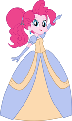 Size: 1280x2131 | Tagged: safe, artist:octosquish7260, derpibooru import, pinkie pie, human, equestria girls, g4, alternate hairstyle, cinderella, clothes, cute, dress, ear piercing, earring, evening gloves, female, flower, flower in hair, gloves, gown, jetlag productions, jewelry, long gloves, necklace, open mouth, open smile, piercing, poofy shoulders, smiling, solo