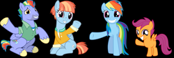 Size: 1281x430 | Tagged: safe, artist:twilyisbestpone, derpibooru import, bow hothoof, rainbow dash, scootaloo, windy whistles, pegasus, pony, g4, adopted, adopted daughter, adopted offspring, best pony, big grin, bowabetes, clothes, cute, cutealoo, dashabetes, family, father and child, father and daughter, female, filly, foal, grin, heartwarming, jacket, male, mare, mother and child, mother and daughter, parent and child, scootadoption, scootalove, siblings, sisters, smiling, stallion, waving, waving at you, windybetes
