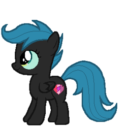 Size: 600x600 | Tagged: artist needed, safe, anonymous artist, derpibooru import, queen chrysalis, scootaloo, pegasus, pony, g4, female, filly, foal, palette swap, recolor, simple background, smiling, solo, white background