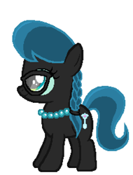 Size: 456x601 | Tagged: artist needed, safe, anonymous artist, derpibooru import, queen chrysalis, silver spoon, earth pony, pony, g4, female, filly, foal, glasses, jewelry, necklace, palette swap, pearl necklace, recolor, simple background, smiling, solo, white background