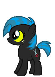 Size: 433x600 | Tagged: artist needed, safe, anonymous artist, derpibooru import, babs seed, queen chrysalis, earth pony, pony, g4, female, filly, foal, freckles, palette swap, recolor, simple background, smiling, solo, ultimate chrysalis, white background