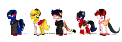 Size: 2888x1000 | Tagged: safe, artist:diniarvegafinahar, derpibooru import, part of a set, big cat, earth pony, hybrid, lizard, original species, pegasus, pony, tiger, asean, bandage, bandana, brunei, cambodia, clothes, colored wings, eye clipping through hair, female, flower, flower in hair, gradient mane, gradient tail, hat, heterochromia, indonesia, jacket, lizard pony, malaysia, male, mare, nation ponies, philippines, ponified, simple background, songkok, species swap, stallion, tail, tiger pony, transparent background, two toned wings, wings