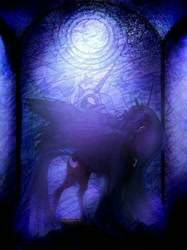 Size: 560x750 | Tagged: safe, artist:不可食用骨, derpibooru import, princess luna, alicorn, pony, g4, crying, solo, stained glass