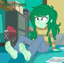 Size: 933x906 | Tagged: safe, derpibooru import, edit, edited screencap, screencap, wallflower blush, g4, barefoot, dirt, dirty, dirty feet, feet, feet up, female, fetish, foot fetish, foot focus, looking up, soles, solo