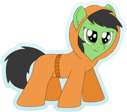 Size: 2466x2180 | Tagged: safe, artist:craftycirclepony, derpibooru import, oc, oc only, oc:anon filly, pony, badge, clothes, female, filly, foal, lidded eyes, looking at you, simple background, solo, transparent background