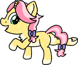 Size: 737x613 | Tagged: safe, artist:craftycirclepony, derpibooru import, oc, oc only, oc:crafty circles, pony, unicorn, bow, butt, butt freckles, chest fluff, coat markings, cute, dock, female, filly, foal, freckles, hair bow, plot, raised leg, simple background, socks (coat marking), solo, tail, transparent background, underhoof