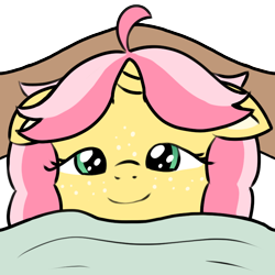 Size: 758x758 | Tagged: safe, artist:craftycirclepony, derpibooru import, oc, oc only, oc:crafty circles, unicorn, bed, bedtime, blanket, cute, ears, female, filly, floppy ears, foal, freckles, lidded eyes, pillow, simple background, sleepy, solo, tired, transparent background