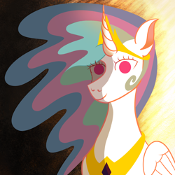 Size: 2000x2000 | Tagged: safe, artist:blankedsoul, derpibooru import, princess celestia, alicorn, pony, g4, bust, looking at you, portrait, simple, simple background, smiling, smiling at you, solo