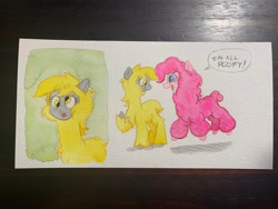 Size: 4032x3024 | Tagged: safe, artist:lost marbles, derpibooru import, derpy hooves, pinkie pie, alpaca, g4, alpacafied, duo, mixed media, species swap, traditional art, watercolor painting