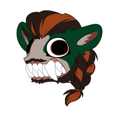 Size: 2672x2600 | Tagged: safe, artist:nekro-led, derpibooru import, oc, oc only, oc:well geboren, dog, dog pony, earth pony, hybrid, original species, pony, commission, emoji, facial hair, feral, feral emote sticker, hairband, parent:diamond dog, simple background, solo, sticker, transparent background, ych result